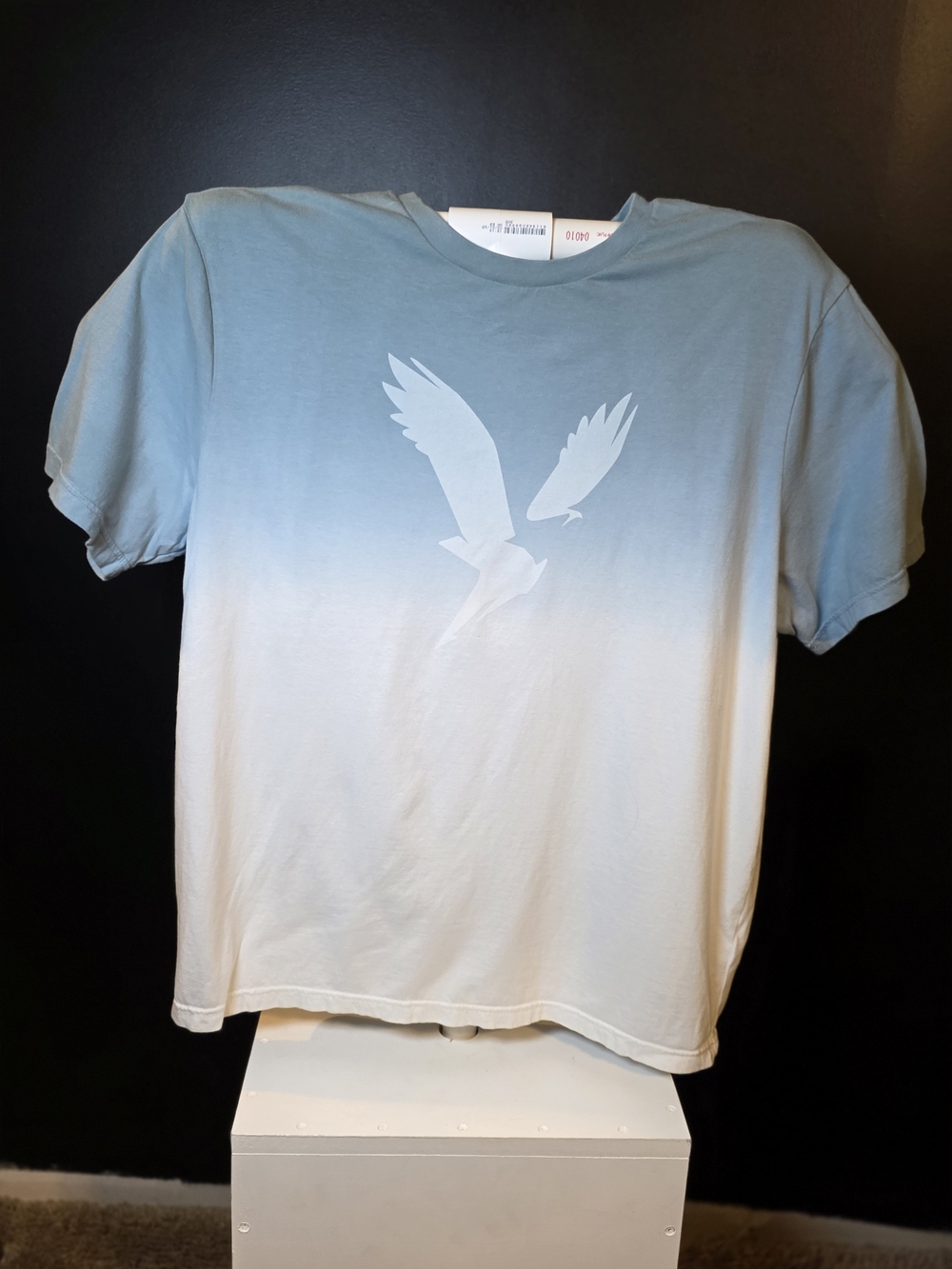 American Eagle Light Blue Crewneck Tee with Subtle Logo Print